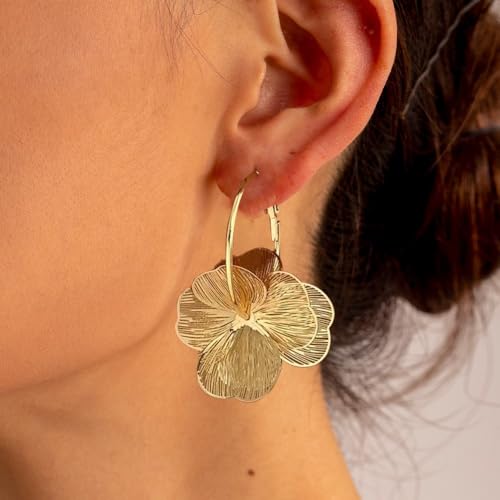 Floral Filigree Statement Hoop Earrings