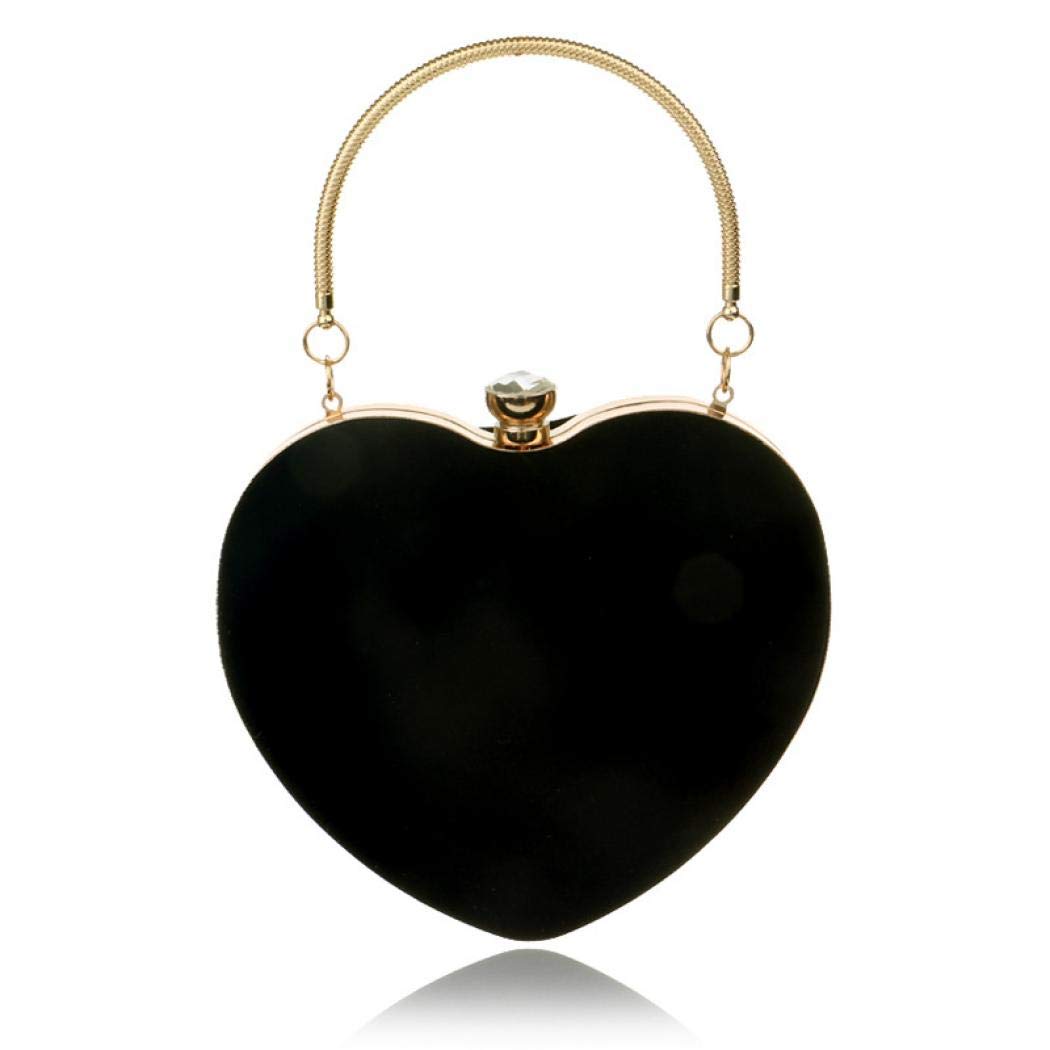 Velvet Heart-Shaped Clutch — Small Cute Evening Bag