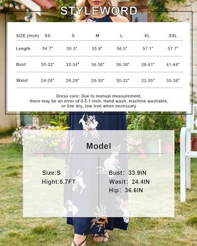 STYLEWORD Women's Summer Floral Halter Maxi Dress Vacation Semi Formal 2026