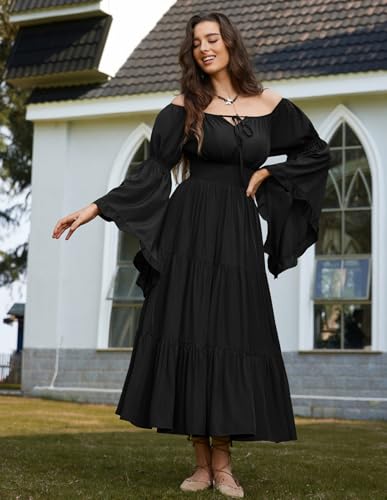 Scarlet Darkness Renaissance Dress Women Long Sleeve Off Shoulder Dresses