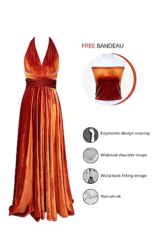 72styles Velvet Multi-Way Wrap Infinity Maxi Dress for Bridesmaids Secondary image