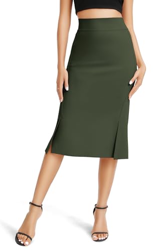 Urban CoCo Women's Stretch Office Fishtail Pencil Skirt High Waist Bodycon Midi Skirt with Slit Main image