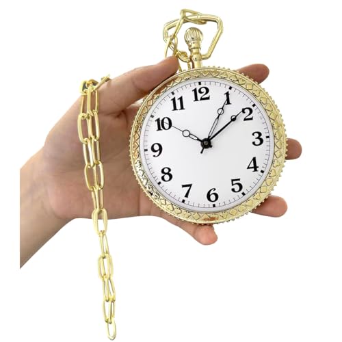 Honcloud 3.7 Inches Diameter Gold Prop Pocket Watch for Red Halloween Main image