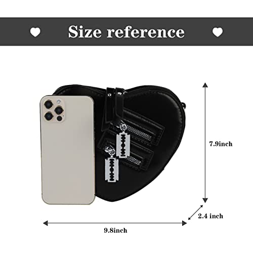 Heart-Shaped Gothic Chain Crossbody Purse
