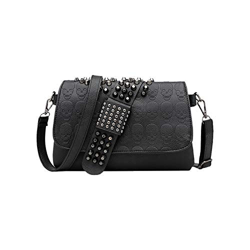 Punk Skull Rivet PU Leather Crossbody Shoulder Bag