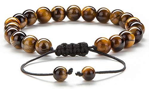 Men Women 8mm Tiger Eye Stone Beads Bracelet