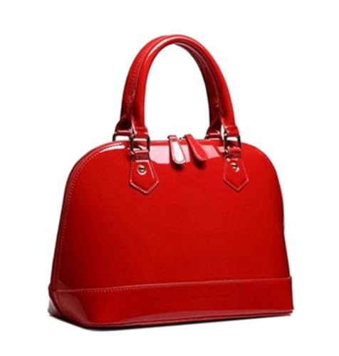 Patent Leather Dome Satchel Purse