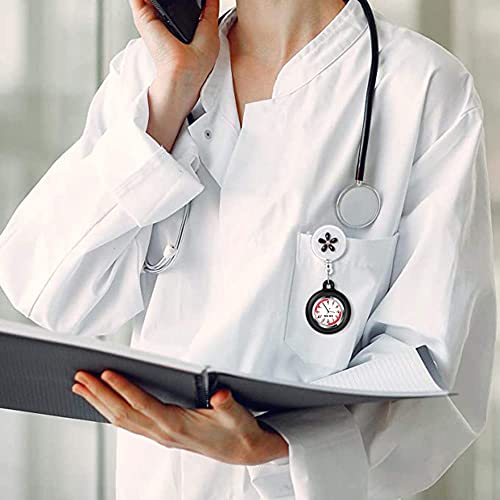 3X Retractable Nurse Watch for Nurses Doctors, Clip-on Hanging Lapel N