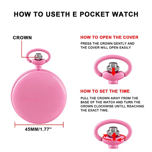 Smooth Cover Quartz Pocket Watch, Fashionable Roman Digital White Dial