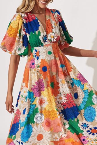 Women's Summer Floral Maxi Dress Spring Wedding Guest Dress 2026