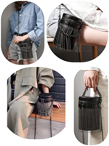 Y2K Punk Tassel Tote — Gothic Fringe Shoulder/Crossbody Handbag