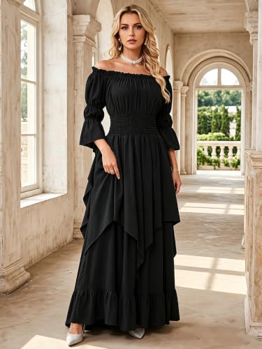 Women's Gothic Witch Dress Medieval Renaissance Costume Victorian Dress