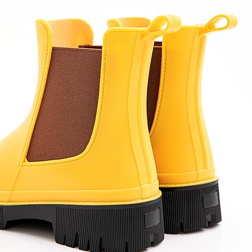 Women's Short Rain Boots Waterproof Chelsea Rain Boots For