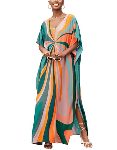 Women's Plus Size Beach Lounge Kaftan Maxi Dress swimsuit coverup for women