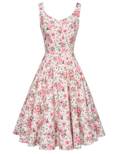 Belle Poque 1950s Vintage Dress for Women Sleeveless Homecoming Dresses Cocktail Party A-Line Summer Dress