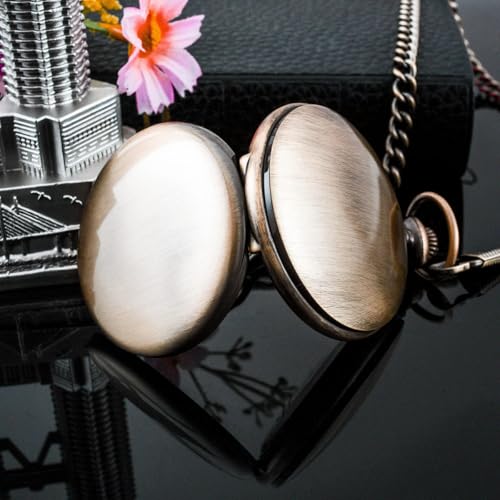 Smooth Bronze Pocket Watches for Men Quartz Arabic Digital Dial, Class