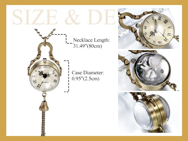 Fisheye Glass Ball Retro Pocket Watch