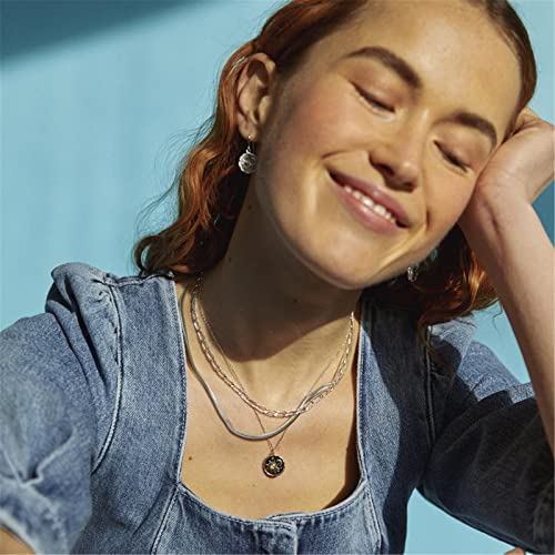 MALOYANVE Vintage Sun and Moon Drop Dangle Earrings for Women Unique lightweight Handmade Retro Boho Antiqued Gold Silver Round Coin Earrings for Secondary image