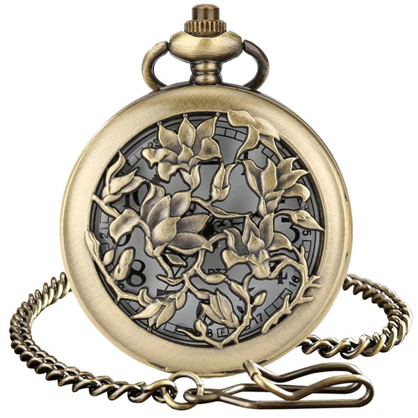 Vintage Skeleton Quartz Pocket Watch