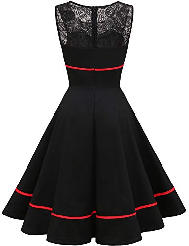 Floral Vintage Swing Dress - Sleeveless - 1950s Rockabilly Pin-Up Style Secondary image