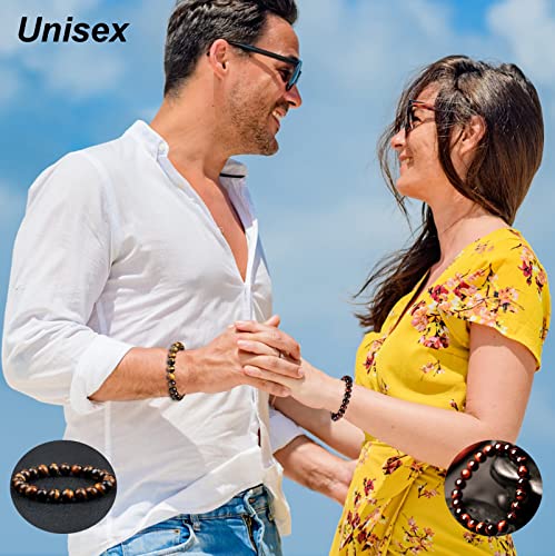 SONNYX 15 PCS 8mm Gorgeous Semi-Precious Gemstones Bracelets Unisex