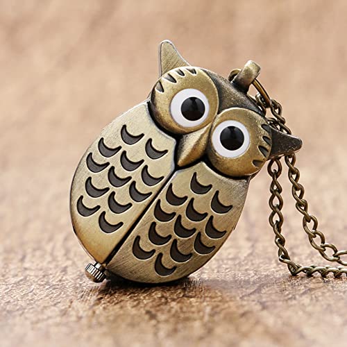 AKOAK 1 Pack Vintage Owl Pocket Watch