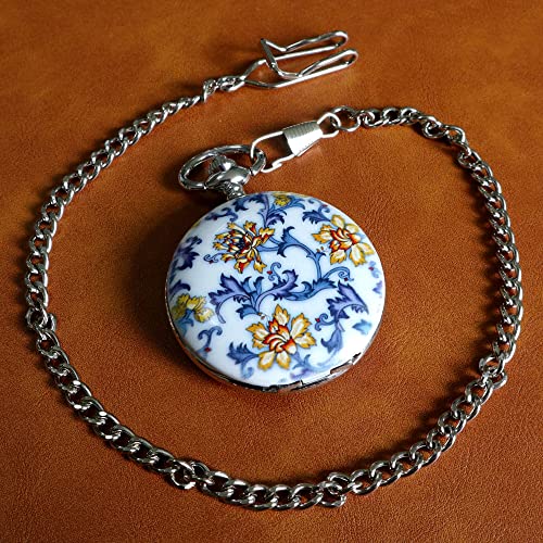 Pocket Watch Stainless Steel Mechanical Hand-Wind Retro Skeleton Dial
