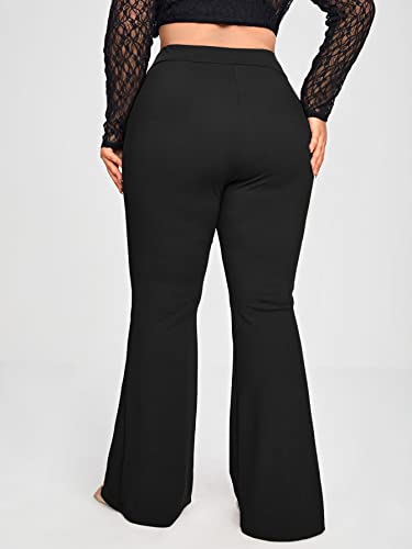 Women's Plus Size Elastic High Waist Flare Bell Bottom Ribbed Secondary image