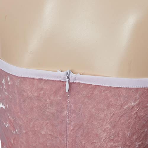 VEECOOCOS Movie President's Daughter Dress Women's Pink Crushed Velvet Dress