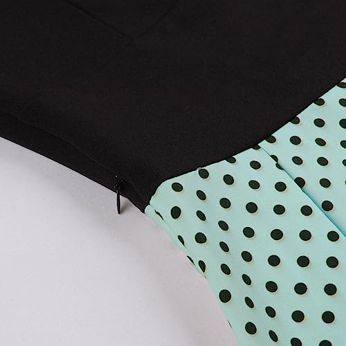 1950s Dresses for Women Vintage Rockabilly Retro Short Sleeve Tie Midi Dress Cocktail Party Evening Prom Gown