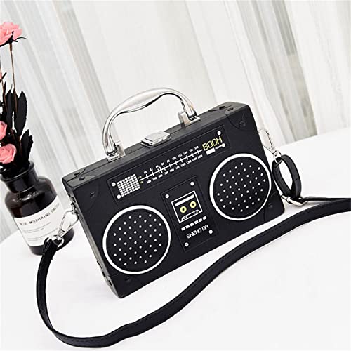 Vintage Radio-Shaped Crossbody Bag