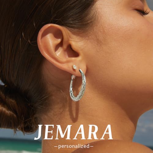 Sterling Silver Hoop Earrings Hypoallergenic Thick Silver Earrings Secondary image