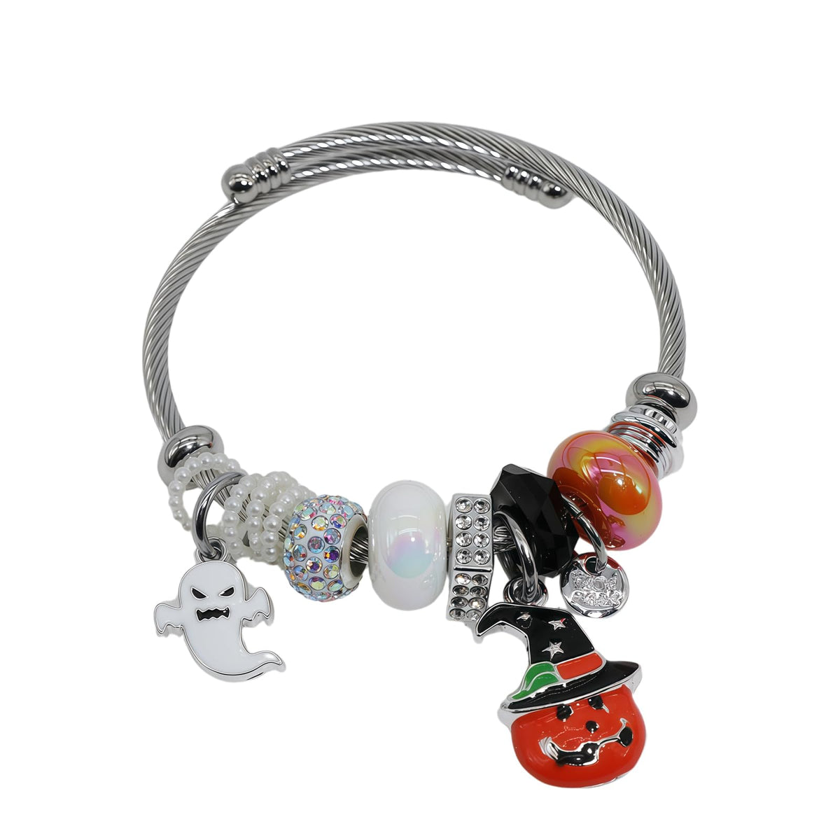Charm Bracelets for Womens,Exquisite Cute Cartoon Friendship Silver Bracelets Stainless Steel Bangle, Womens Jewelry Suitable for Holiday Gifts and Birthday Gifts