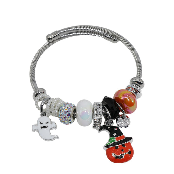 Charm Bracelets for Womens,Exquisite Cute Cartoon Friendship Silver Bracelets Stainless Steel Bangle, Womens Jewelry Suitable for Holiday Gifts and Birthday Gifts