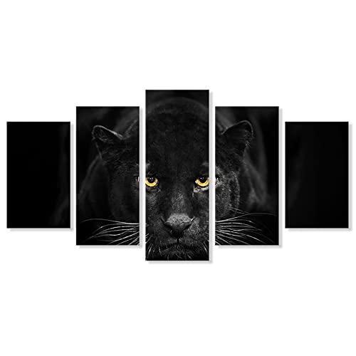 Black Panther 5-Piece Modern Canvas Wall Art