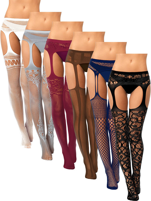 Fishnet Thigh-High Stockings – 6 Pairs Plus Size