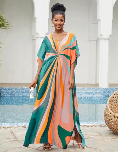 Women's Plus Size Beach Lounge Kaftan Maxi Dress swimsuit coverup for women
