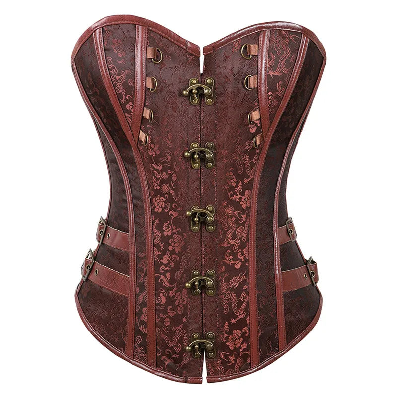 Steampunk Overbust Corset Top – Vintage Pirate Style Secondary image