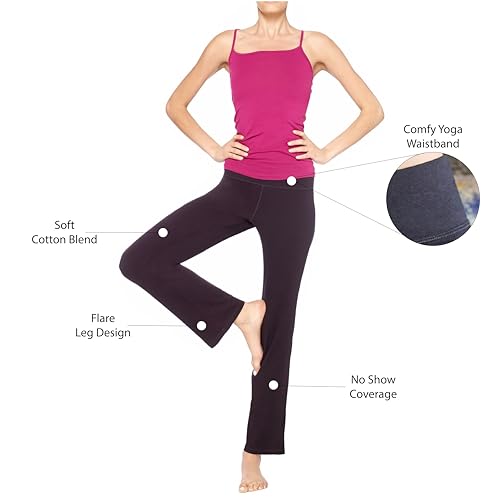 No Nonsense Lounge Yoga Pants For Women, Flared Cotton Leggings