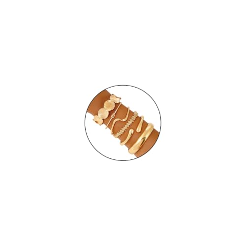 ILGANT Gold Bangle Bracelets for Women Gold Plated Chunky Cuff Bangle Bracelet Stackable Multi Layer Bangles Fashion Jewelry Set