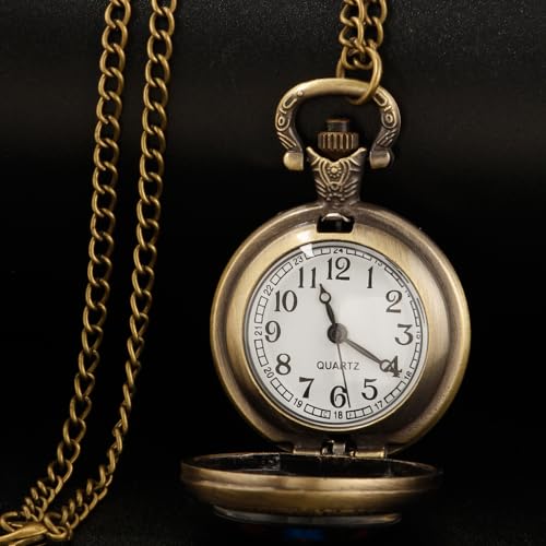 Vintage Pocket Watch for Women Men Dragon Eagle Crow Design Bronze Qua