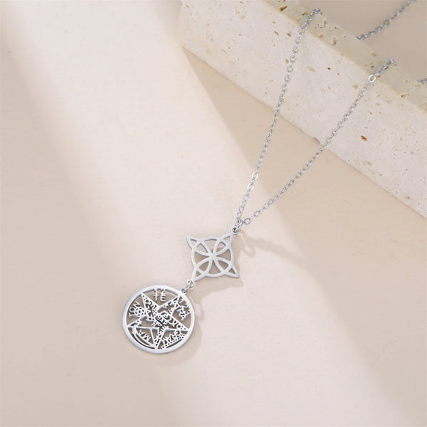 Stainless Steel Pentagram Necklace Tetragrammaton