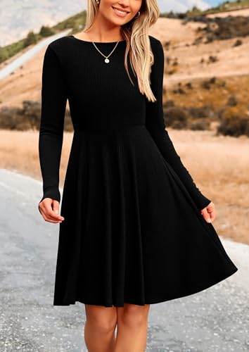 PRETTYGARDEN Women's Fall Casual Long Sleeve Short Dress