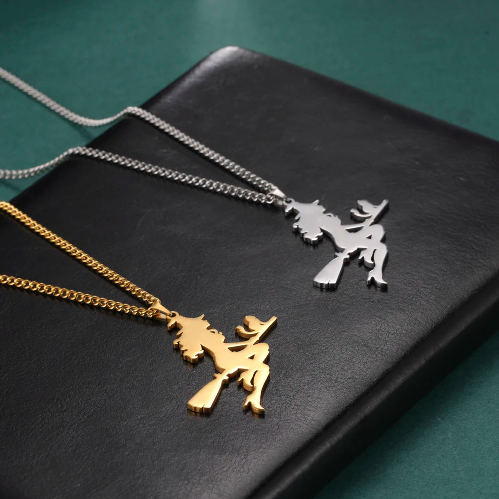 Mystical Cat Necklace - Witch Familiar Pendant