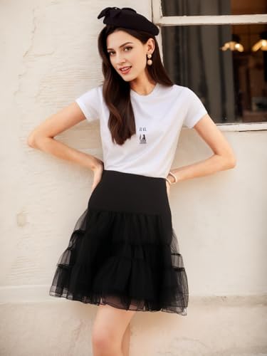 Women's 50s Vintage Petticoat 26" Crinoline Rockabilly Tutu Skirt Slip S-L…