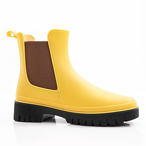 Women's Short Rain Boots Waterproof Chelsea Rain Boots For