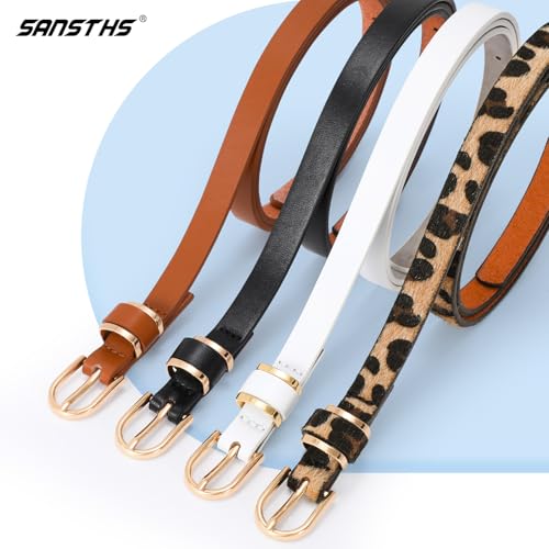 4 Pack Women Belt With Gold Alloy Buckle