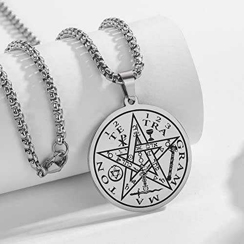 Tetragrammaton Pentacle Necklace for Men