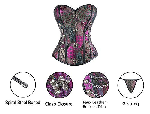 Gothic Corset Bustier with Chain Detail