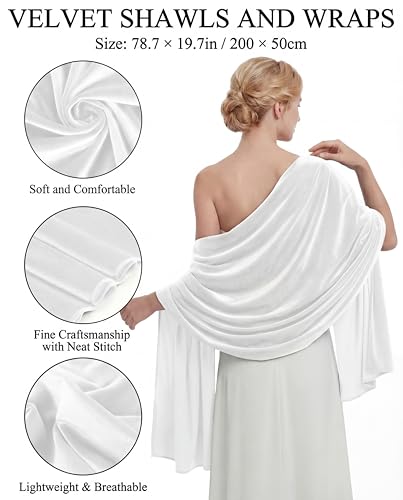 Geyoga Women Velvet Scarfs Shawl and Wrap for Evening Dresses